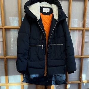 ARTTER  Women's Thickened Down Jacket, Navy Blue, sz L